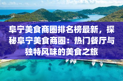 阜宁美食商圈排名榜最新，探秘阜宁美食商圈：热门餐厅与独特风味的美食之旅