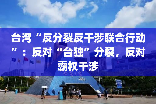 台湾“反分裂反干涉联合行动”：反对“台独”分裂，反对霸权干涉
