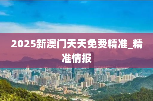 2025新澳门天天免费精准_精准情报