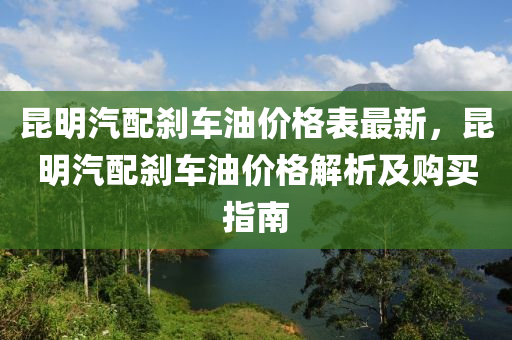 昆明汽配刹车油价格表最新，昆明汽配刹车油价格解析及购买指南