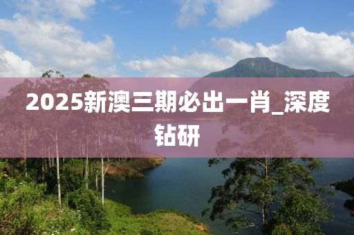 2025新澳三期必出一肖_深度钻研