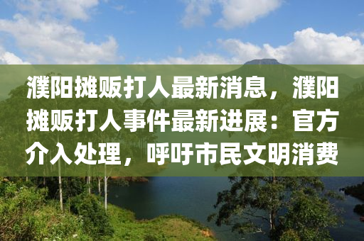 濮阳摊贩打人最新消息，濮阳摊贩打人事件最新进展：官方介入处理，呼吁市民文明消费