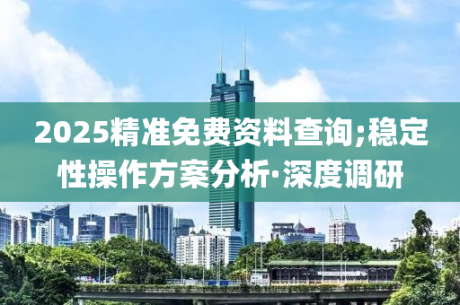 2025精准免费资料查询;稳定性操作方案分析·深度调研