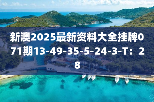 新澳2025最新资料大全挂牌071期13-49-35-5-24-3-T：28