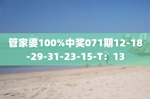 管家婆100%中奖071期12-18-29-31-23-15-T：13