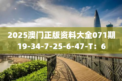 2025澳门正版资料大全071期19-34-7-25-6-47-T：6