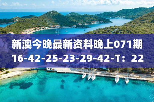 新澳今晚最新资料晚上071期16-42-25-23-29-42-T：22