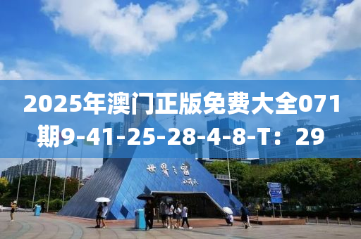2025年澳门正版免费大全071期9-41-25-28-4-8-T：29