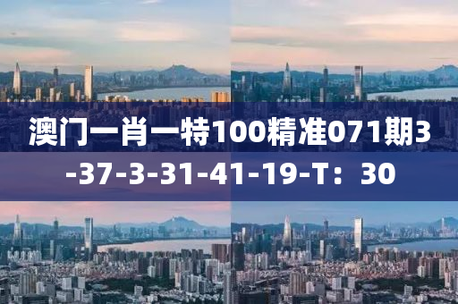 澳门一肖一特100精准071期3-37-3-31-41-19-T：30