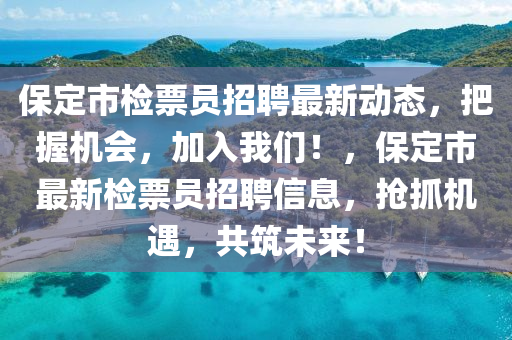 保定市检票员招聘最新动态，把握机会，加入我们！，保定市最新检票员招聘信息，抢抓机遇，共筑未来！