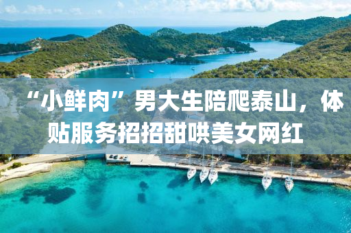 “小鲜肉”男大生陪爬泰山，体贴服务招招甜哄美女网红