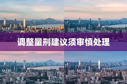 调整量刑建议须审慎处理