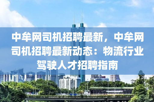 中牟网司机招聘最新，中牟网司机招聘最新动态：物流行业驾驶人才招聘指南