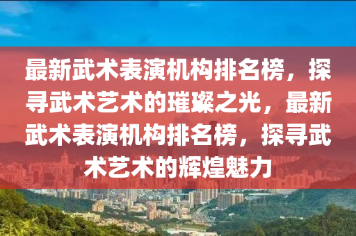 最新武术表演机构排名榜，探寻武术艺术的璀璨之光，最新武术表演机构排名榜，探寻武术艺术的辉煌魅力