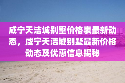 咸宁天洁城别墅价格表最新动态，咸宁天洁城别墅最新价格动态及优惠信息揭秘