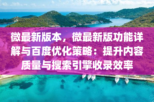 微最新版本，微最新版功能详解与百度优化策略：提升内容质量与搜索引擎收录效率