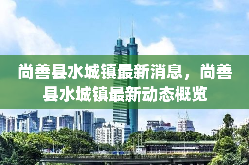 尚善县水城镇最新消息，尚善县水城镇最新动态概览