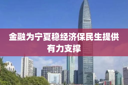 金融为宁夏稳经济保民生提供有力支撑