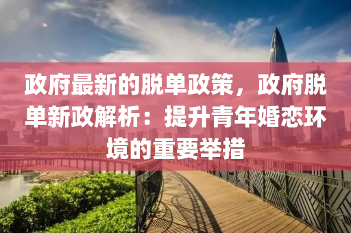 政府最新的脱单政策，政府脱单新政解析：提升青年婚恋环境的重要举措