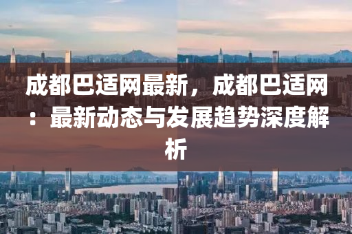 成都巴适网最新，成都巴适网：最新动态与发展趋势深度解析