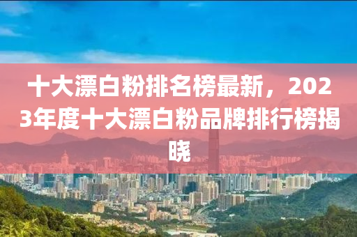 十大漂白粉排名榜最新，2023年度十大漂白粉品牌排行榜揭晓