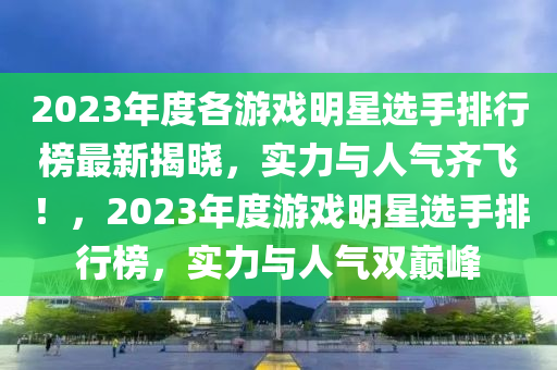 2023年度各游戏明星选手排行榜最新揭晓，实力与人气齐飞！，2023年度游戏明星选手排行榜，实力与人气双巅峰