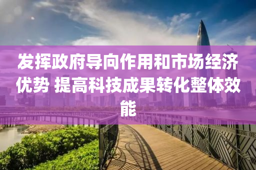 发挥政府导向作用和市场经济优势 提高科技成果转化整体效能